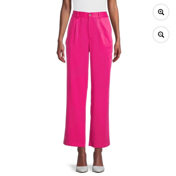 Time and Tru Pants - Time and Tru Women’s Smokin Hot Pink Pleated Wide Leg Pants Size Medium NWT